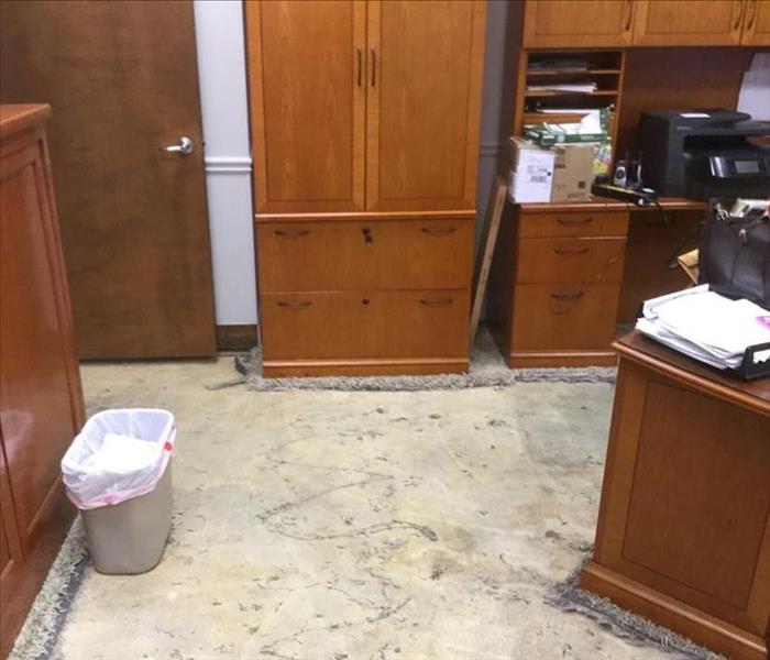 water damaged commercial office space