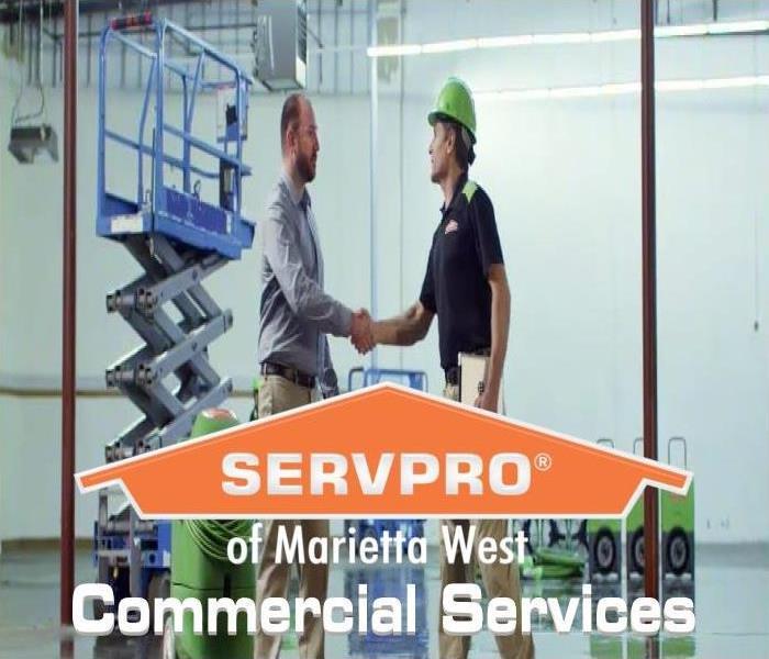 SERVPRO Marietta West is here to help commercial businesses; two men shaking hands