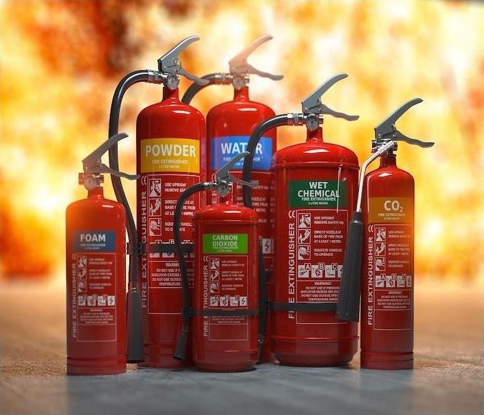 Different types and classes of fire extinguishers